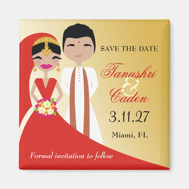 Íman 311- Indian Beauty Bride with Groom (Frente)