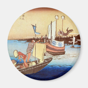 Íman 32. 荒井宿, 広重 Arai-juku, Hiroshige, Ukiyo-