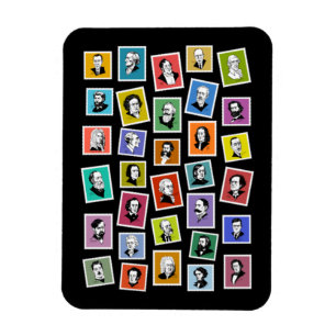 Íman 32 retratos gráficos dos maiores compositores