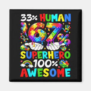 Íman 33 Humano 67 Super-herói Conscientização do Autism