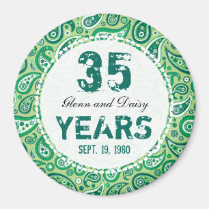Íman 35o Teste padrão de Paisley do aniversário de