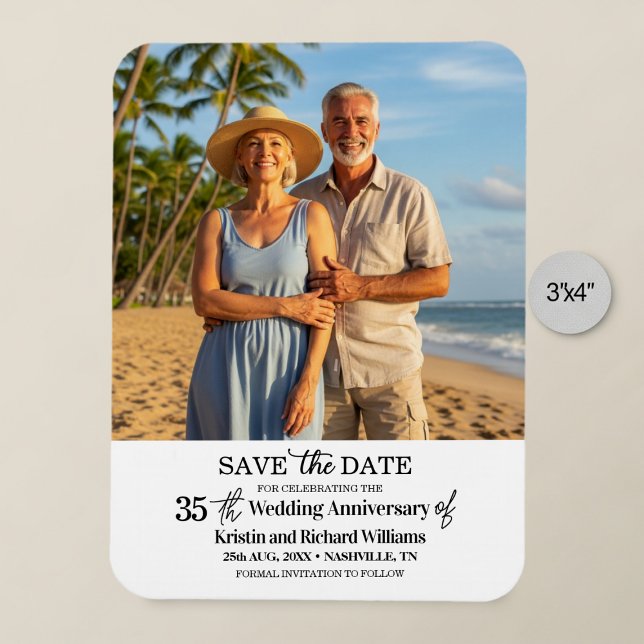 Íman 35th Wedding Anniversary Save the Date Photo (Criador carregado)