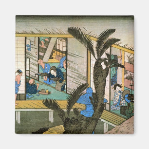 Íman 37. 赤坂宿, 広重 Akasaka-juku, Hiroshige, Uki