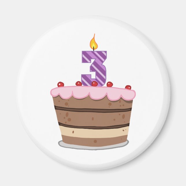 Íman 3 anos de idade no Bolo de Aniversário (Frente)