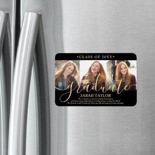 Íman 3 Anúncio de Formatação Dourada Preta de Colagem d