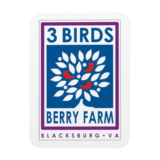 Íman 3 Aves Berry Fazenda Magnet (Vertical)