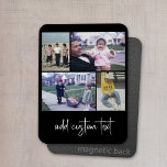 Íman 3 Colagem de Fotos com Texto de Script - branco pr<br><div class="desc">Uma maneira divertida de capturar memórias e compartilhá-las com amigos. Adicione uma foto horizontal,  duas fotos quadradas e sua legenda favorita para fazer um presente legal para os amigos.</div>