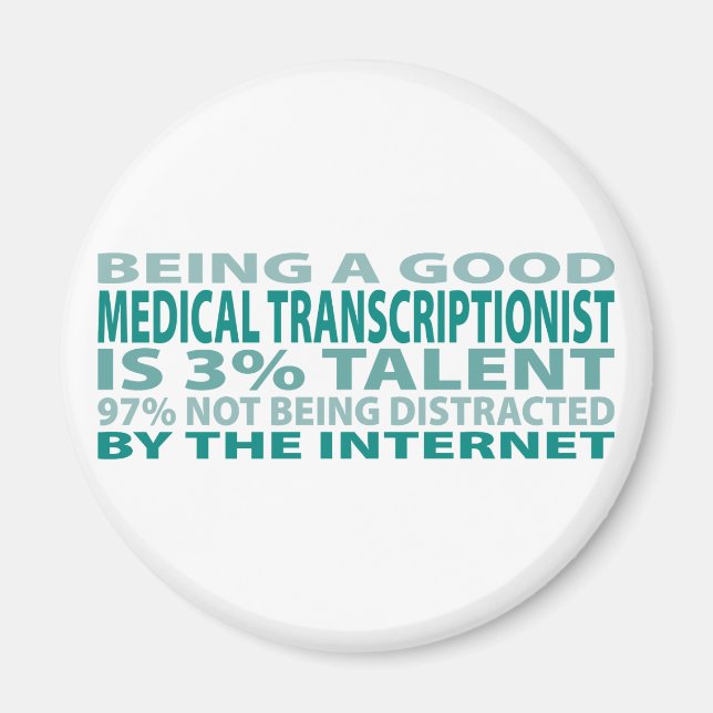 Íman 3% de talento para transcritor médico (Frente)