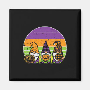 Íman 3 Gnomos da Xadrez-leopardo Pumpkin Retro Hallowee