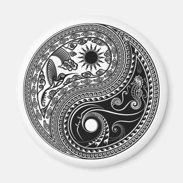 Íman 3D Yin & Yang Sun & Moon Sky & Sea - Magnet (Frente)