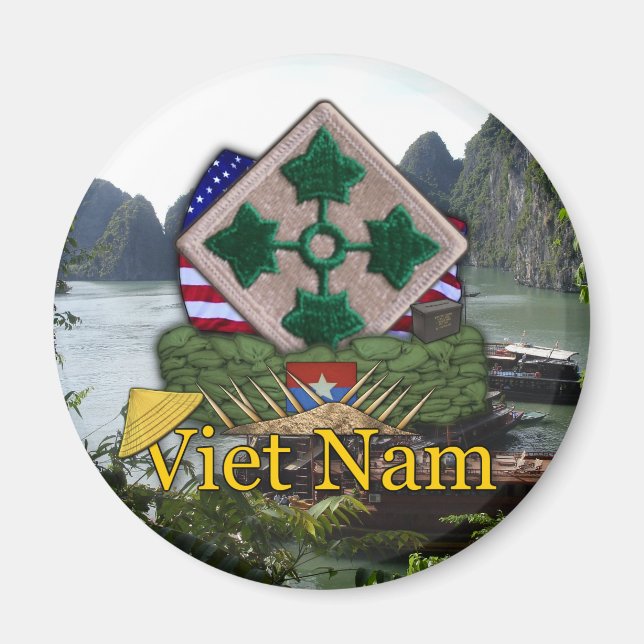 Íman 4ª divisão de infantaria vietnam war vets Magnet (Frente)