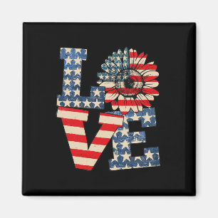Íman 4º De Julho Ama Bandeira Patriótica Americana Sunf