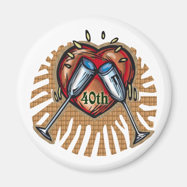 Íman 40º aniversário de casamento (Frente)