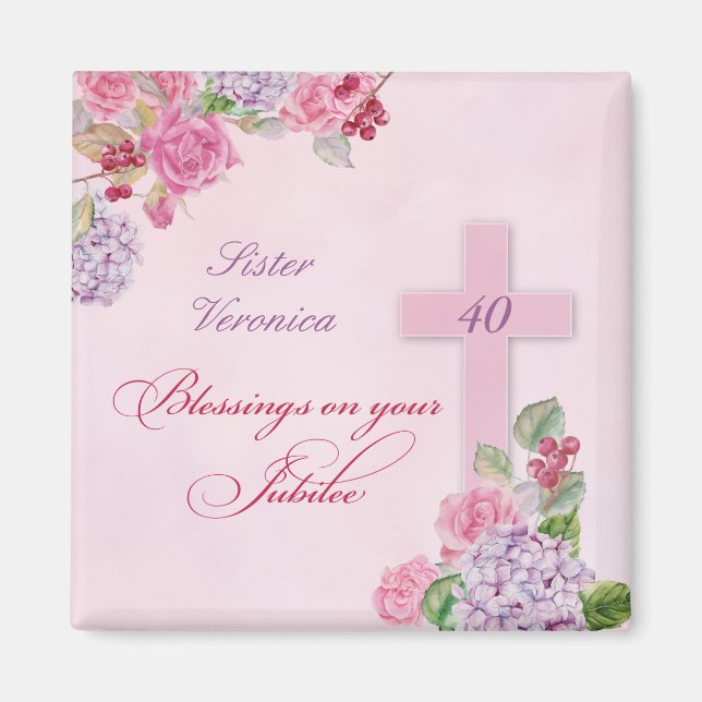 Íman 40º Aniversário de Vida Religiosa Freira Católica (Frente)