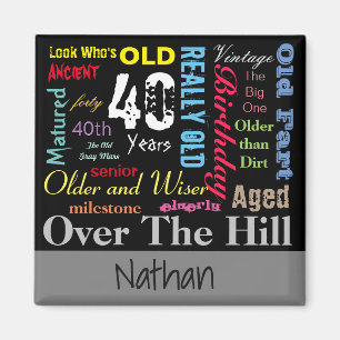 Íman 40º aniversário feliz em um estilo de Grafite