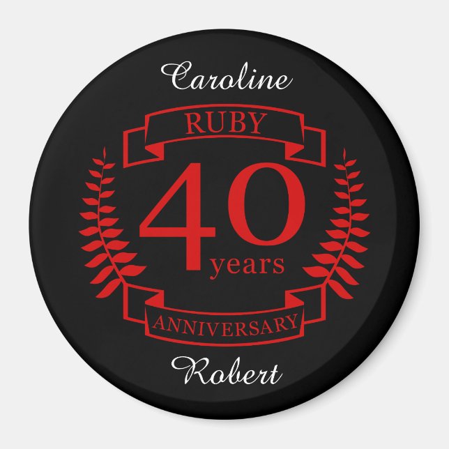 Íman 40. ª Nalização ANNIVERSARY RUBY (Frente)