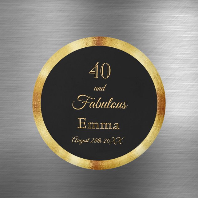 Íman 40 fabuloso nome dourado preto (Criador carregado)