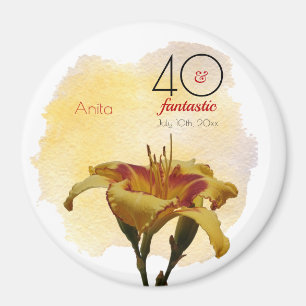 Íman 40 & Fantástico Aniversário Amarelo e Vermelho D