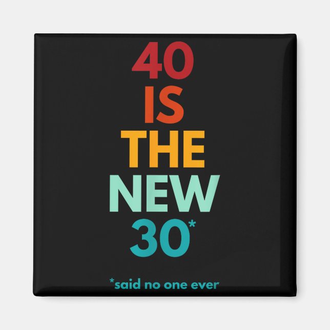 Íman 40 Is The New 30 Said Ever, Funny 40th Birthday  (Frente)