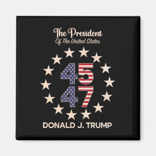 Íman 45 47 Donald Trump 2024 American Flag (em Byck)
