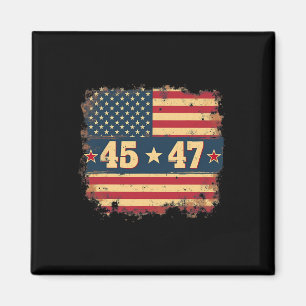 Íman 45 47 Presidente Trump Vintage - Bandeira American