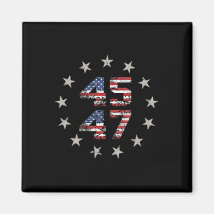 Íman 45 47 Trump 2024 American Flag (no Back) 1
