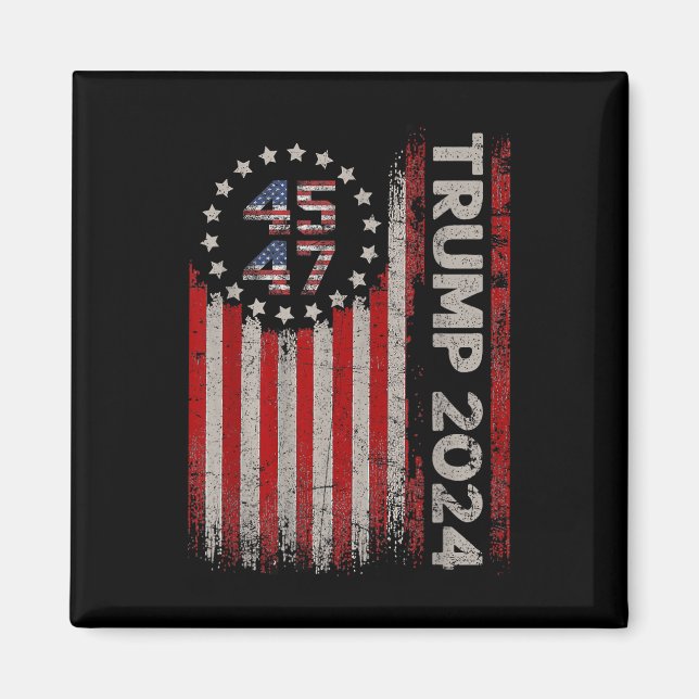 Íman 45 47 Trump 2025 American Flag (Frente)