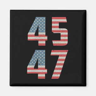 Íman 45 47 Trump Vintage Retro Usa Flag 2025 Presidente
