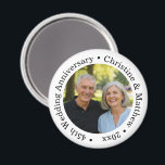Íman 45th Wedding Anniversary Add Your Own Couple Photo<br><div class="desc">This elegant wedding anniversary design can be personalized with the a special photo of the couple,  their names and the date of the anniversary.</div>
