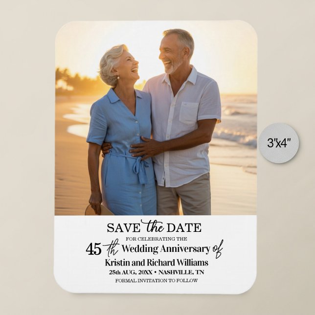 Íman 45th Wedding Anniversary Save the Date Photo (Criador carregado)