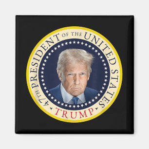 Íman 47º Presidente Trump Retrato Oficial Seal 4º de