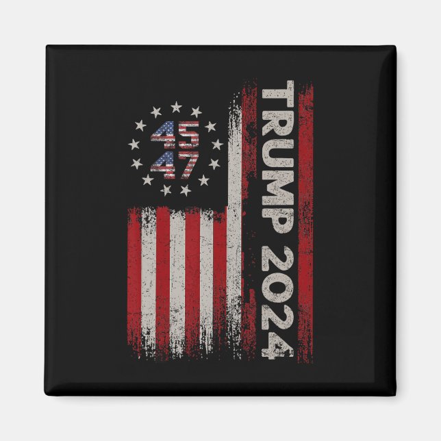Íman 47 Trump 2024 American Flag (no Back) 1 (Frente)