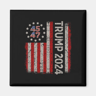 Íman 47 Trump 2024 American Flag (no verso)