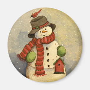 Íman 4905 Snowman e Birdhouse Natal