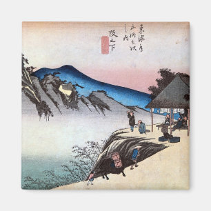 Íman 49. 坂 下 宿, 広 Sakashita-juku, Hiroshige, Ukiyo-e
