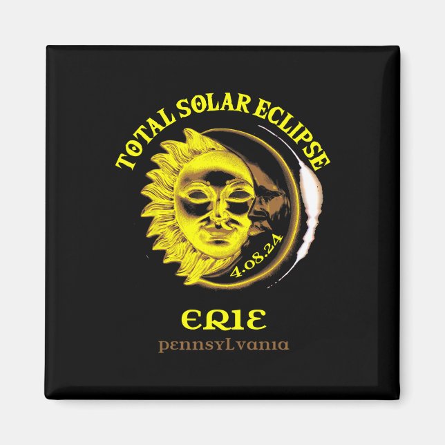 Íman 4.08.24 Eclipse Solar Total 2024 Erie Pensilvânia (Frente)