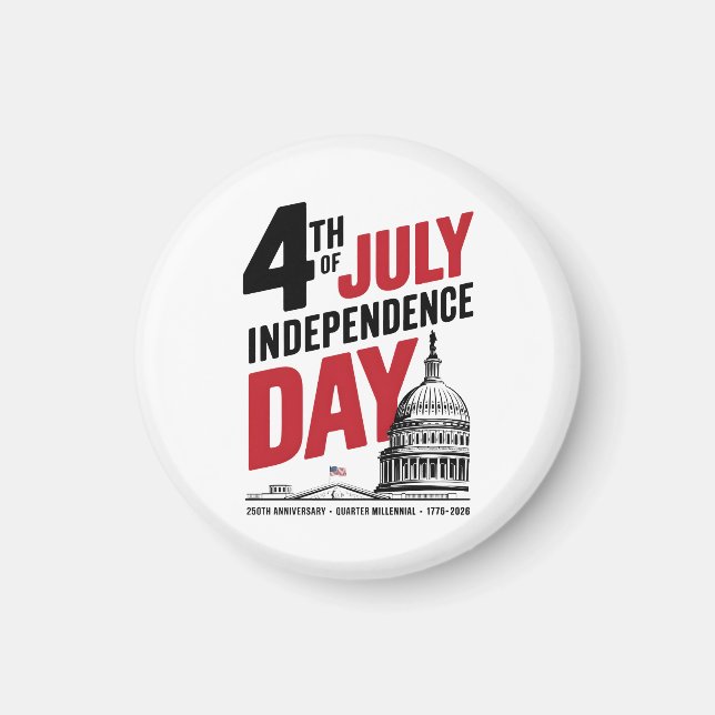 Íman 4 de Julho 250º Aniversário Dia da Independência (Frente)