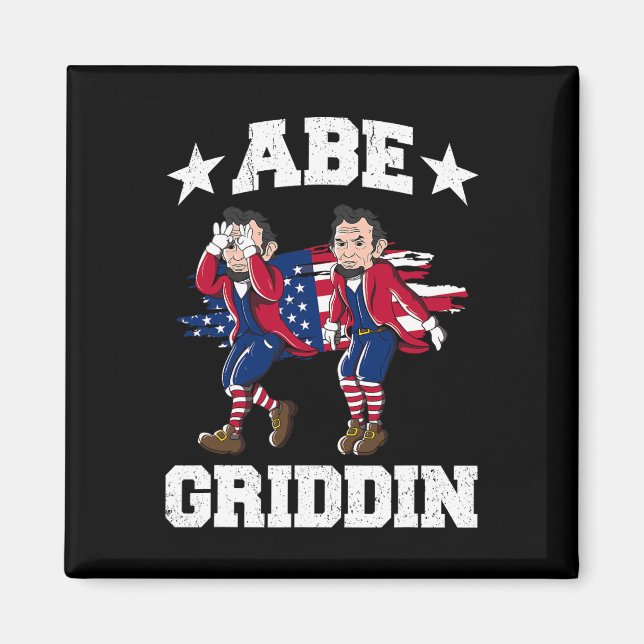 Íman 4 De Julho Abraham Lincoln Griddy Abe Griddin  (Frente)