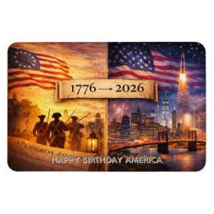 Íman 4 de Julho América 1776 - 2026 EUA 250º Flexível