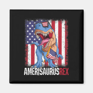 Íman 4 De Julho Bandeira Americana Usa Dino Amerisaurus