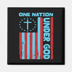 Íman 4 De Julho Bandeira Cristã Patriótica One Nation U