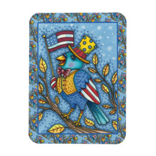 ÍMAN 4 DE JULHO BLUEBIRD TWEET, AMERICAN FLAG EUA