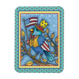 ÍMAN 4 DE JULHO BLUEBIRD TWEET, AMERICAN FLAG EUA