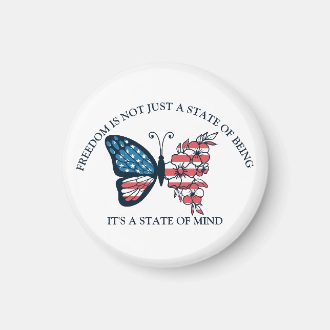 Íman 4 de julho de Butterfly Magnet (Frente)