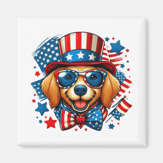 Íman 4 de Julho EUA Patriótico Cão Dia da Independência
