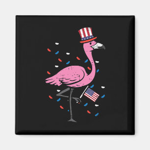 Íman 4 de julho Flamingo U Flag Bird Patriotic Women Gi