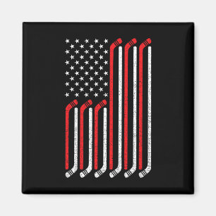Íman 4 de julho Hockey Stick USA Flag Patriotic Hockey