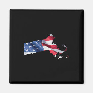 Íman 4 De Julho Machusets Estado Americano Flag Red Whi