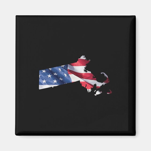 Íman 4 De Julho Machusets Estado Americano Flag Red Whi (Frente)