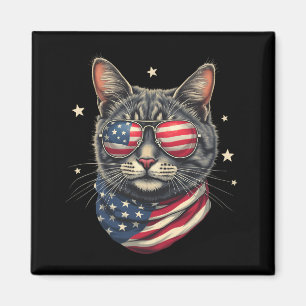 Íman 4 de julho Meowica American Flag Cat